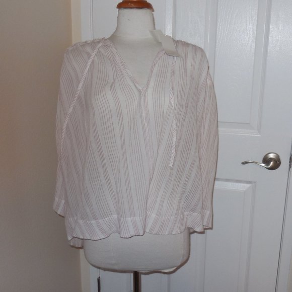 Vince Tops - Vince Cotton Top XL See-Through Blouse NWT